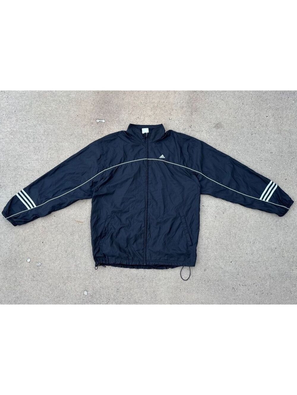 Adidas Black Lightweight Windbreaker Jacket with Reflective